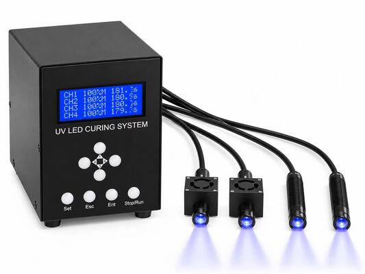 精密組み立てのための高照射出力と低発熱を備えたマルチチャンネル UV LED スポット硬化システム